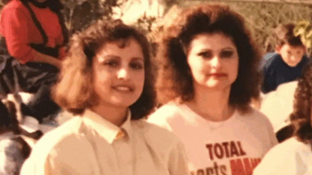 Irene on the left stands with her sister Janie, who was killed at the age of 30.