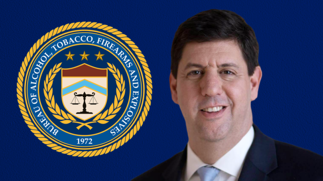 Steve Dettelbach and the ATF logo