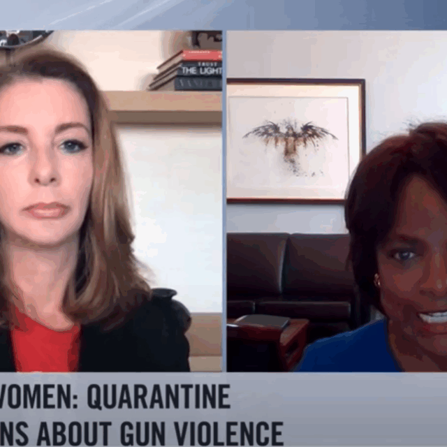 Screenshot of Shannon Watts and Rep. Val Demings on a Facebook live